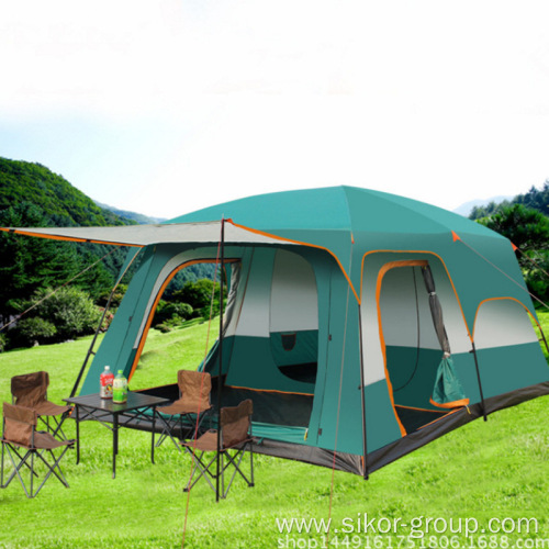 Super Large Space 8-12 Person Two-bedroom and one-living Outdoor Family Glamping Camping Tent